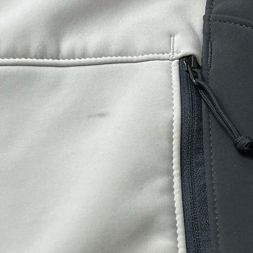 The North Face Mens Full Zip Soft Shell Jacket Size Large Two Tone Gray Beige